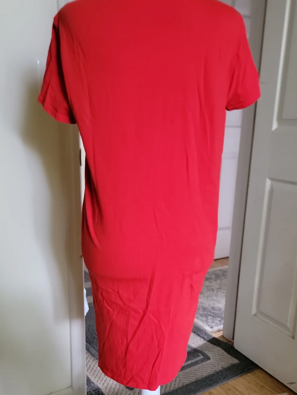 J Crew Simple Red T-Shirt Dress